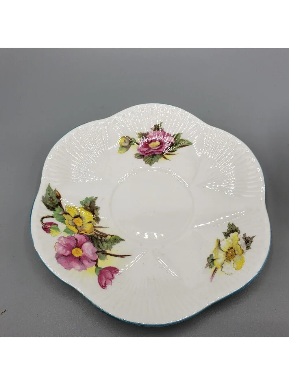 Vintage Shelley Teacup and Saucer Begonia Dainty Shape England LARGE